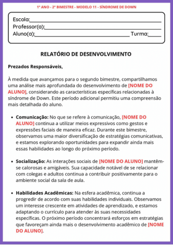 Relatórios Bimestrais 1º, 2º, 3º, 4º e 5º Ano Fundamental