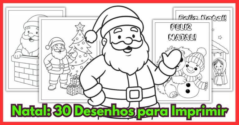 30 Desenhos de Natal Para Colorir e Imprimir em pdf tamanho a4