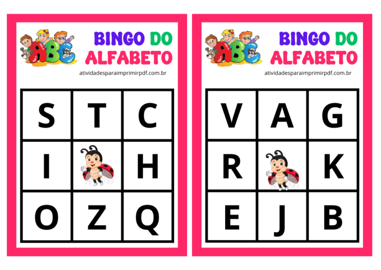 Bingo do Alfabeto Cartelas Para Imprimir (Alfabetização)