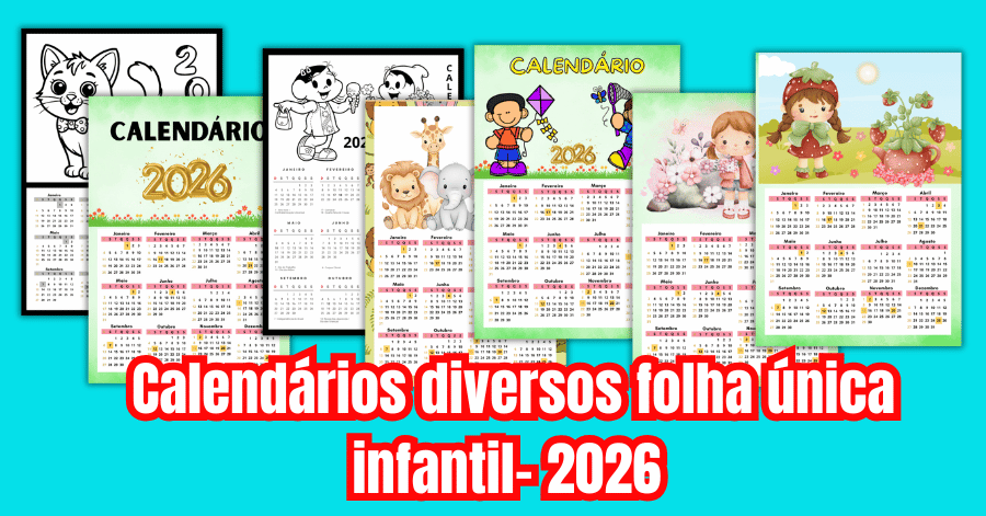 Calendário 2025 para educação infantil para baixar grátis