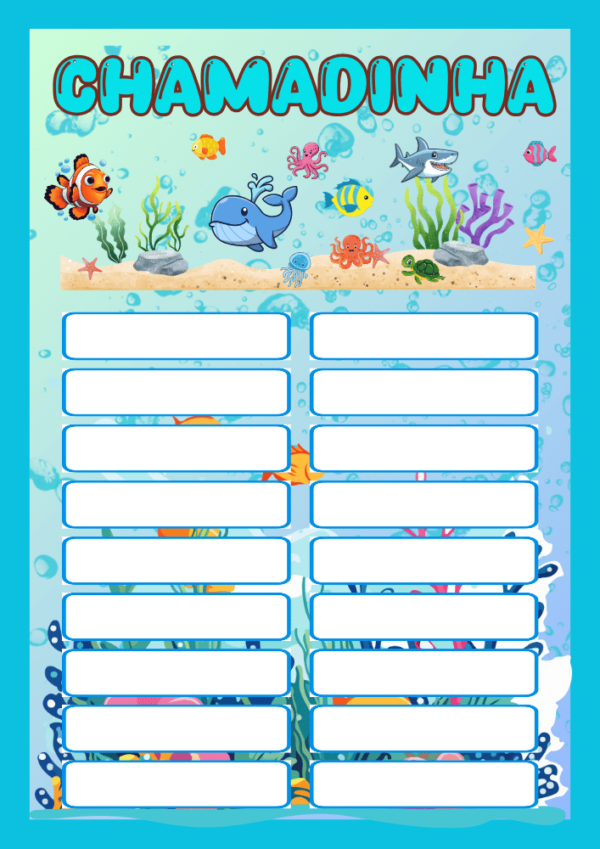 Painel Chamadinha Educação Infantil PDF Para Imprimir