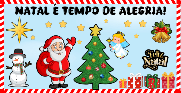 Painel interativo e colaborativo de Natal para educação infantil Painel colorido