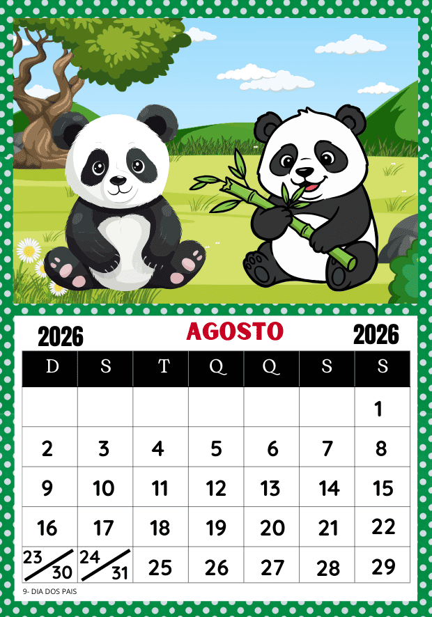 Calendário 202 uma folha por mês para imprimir educação infantil leão