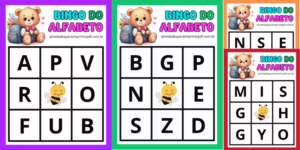 bingo do alfabeto educação infantil de a a z 24 cartelas