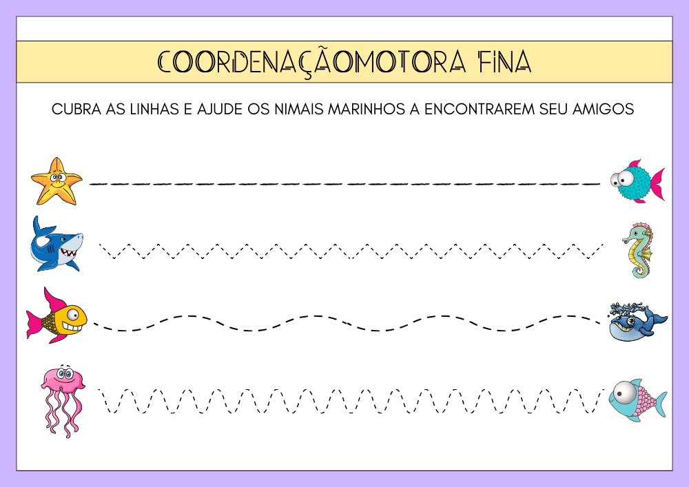 Atividade para educação infantil infantil 3 anos COORRDENAÇÃO MOTORA