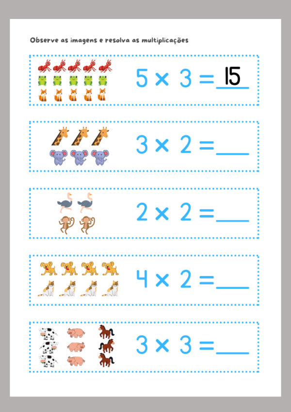 Atividades de Multiplicação 2º Ano Com Desenhos