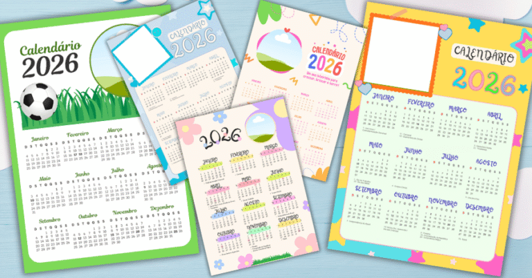 Calendários para foto educação infantil 20256 Espaço reservado para a foto da criança