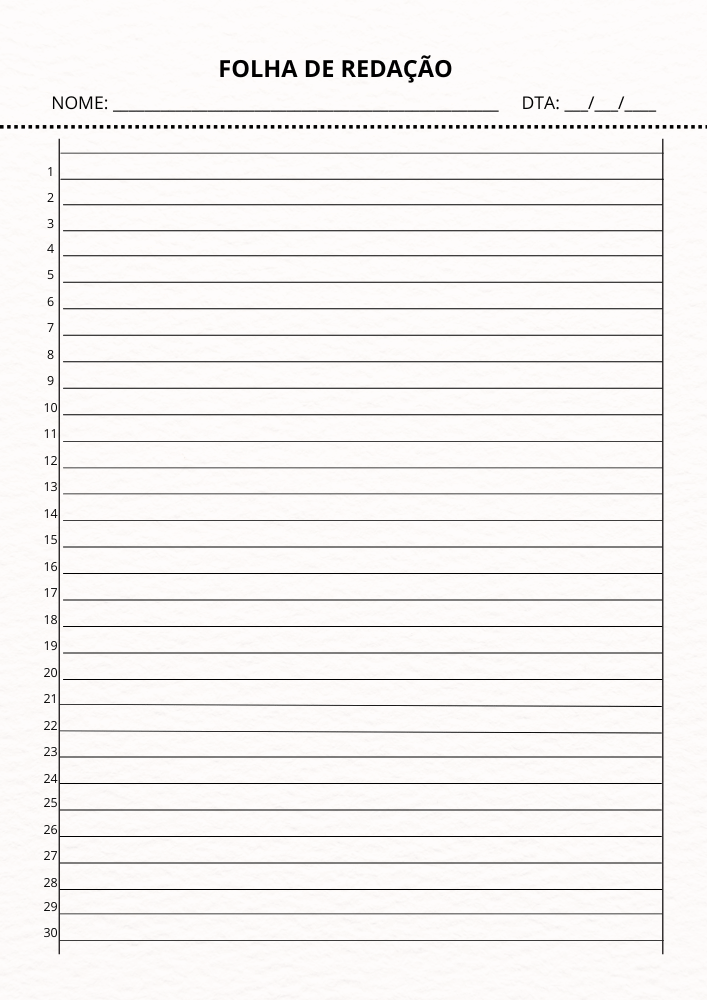Folha De Redação 30 Linhas modelo 11