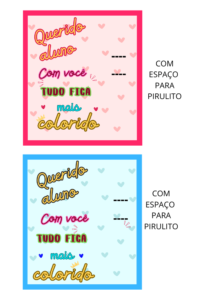 Lembrancinhas para o primeiro dia de Aula para imprimir