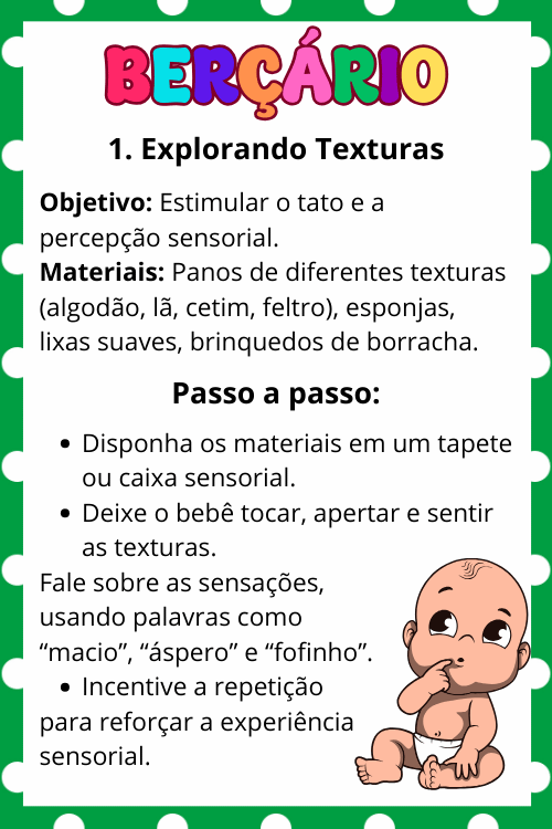 Atividades para berçário trabalhando texturas