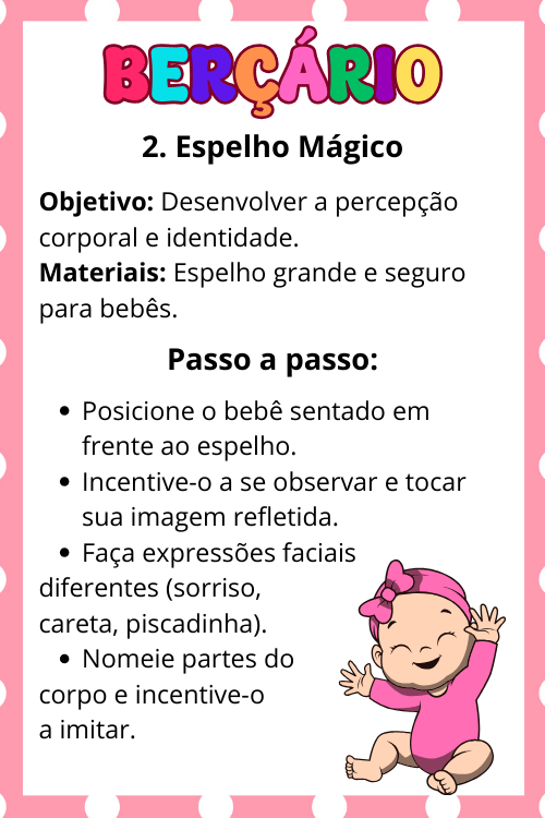 Atividades com espelho para berçário