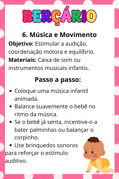 Atividades para berçário 1 e 2 música e movimento