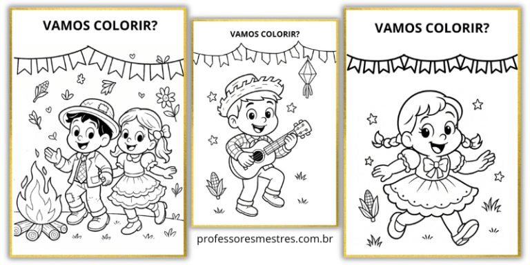 desenhos festas juninas para colorir