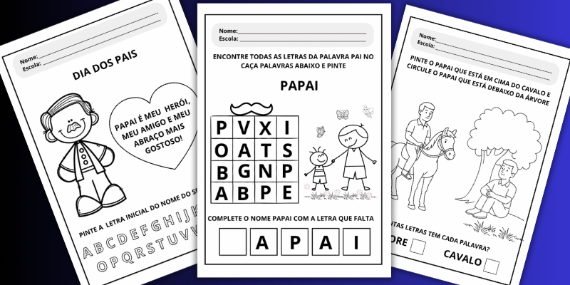 Atividades Dia dos Pais PDF imprimir infantil