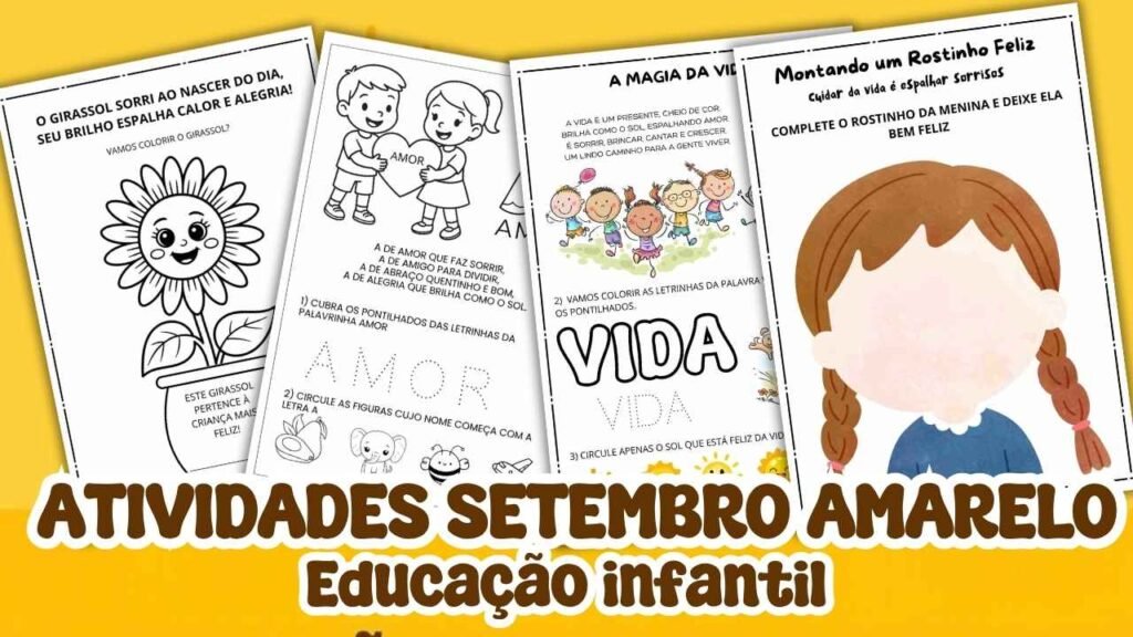 Atividades setembro amarelo educação infantil