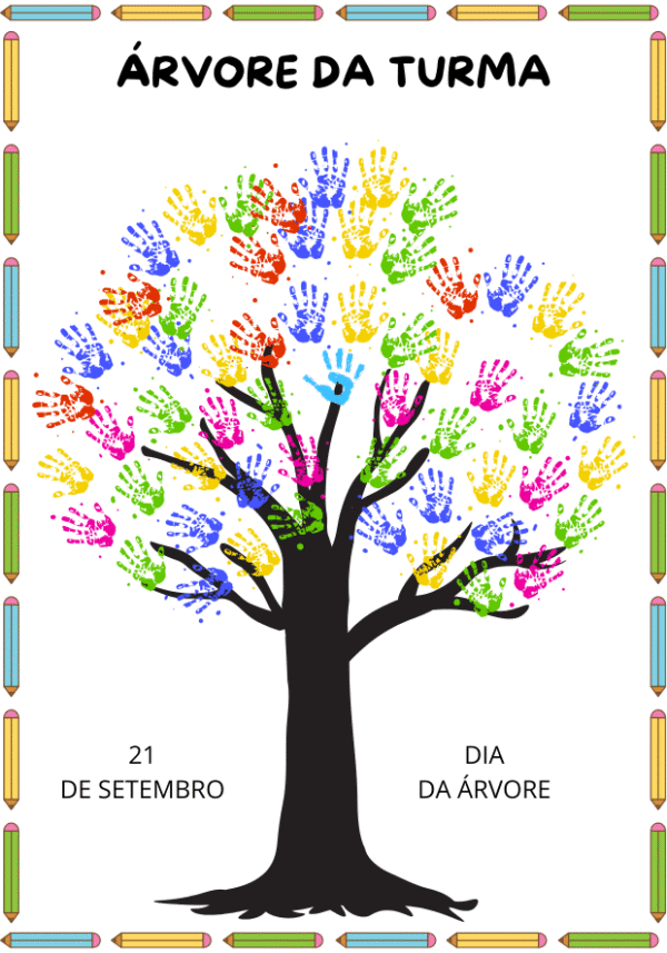 Cartaz interativo dia da árvore para imprimir