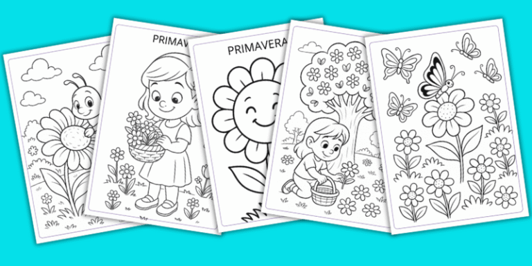 desenhos primavera imprimir colorir pdf
