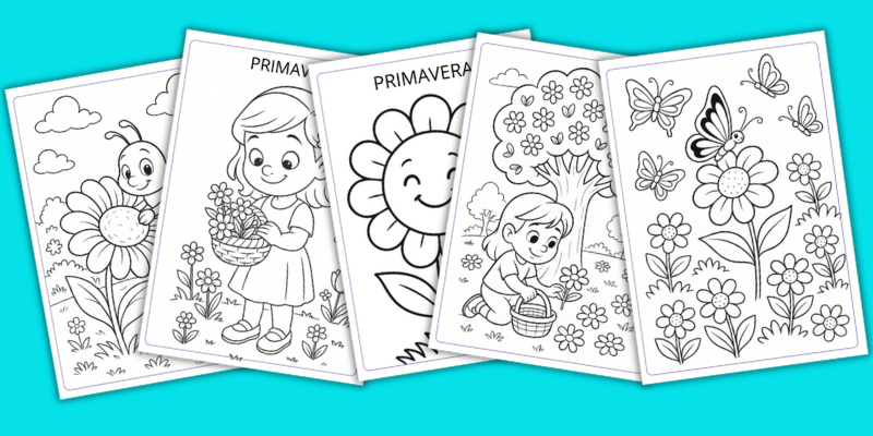 desenhos primavera imprimir colorir pdf