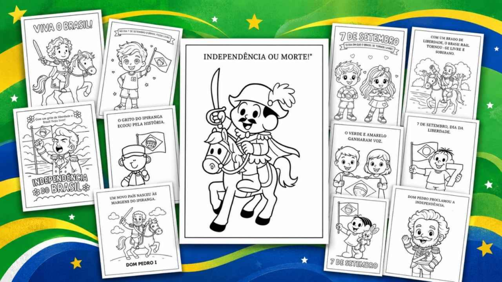 imagens independência do Brasil para colorir