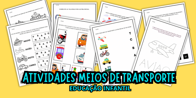 Atividades meio de transporte educação infantil pdf para imprimir