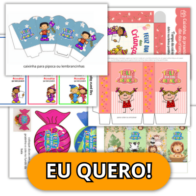 Lembrancinha dia das crianças para imprimir e montar