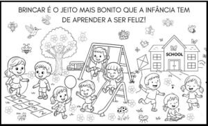 Painel cartaz dia das crianças para imprimir e colorir