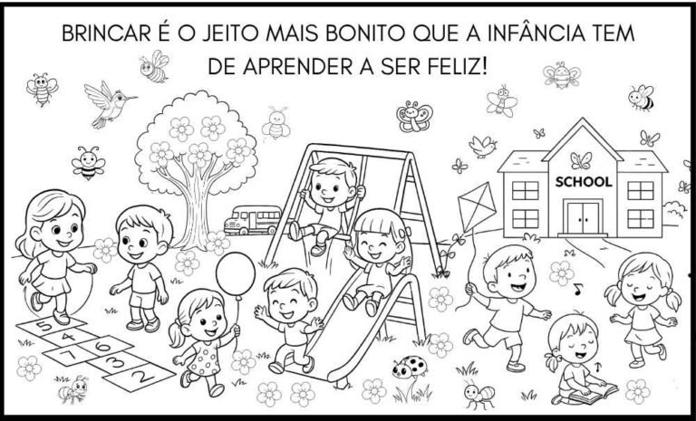 Painel cartaz dia das crianças para imprimir e colorir