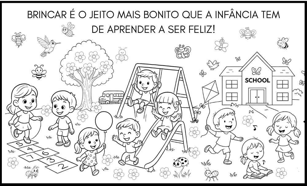 Painel cartaz dia das crianças para imprimir e colorir