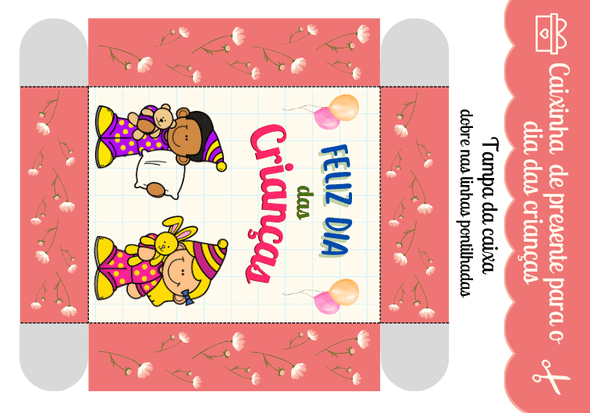 lembrancinha dia das crianças imprimir caixinha rosa