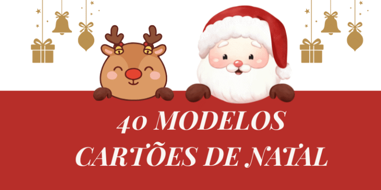 40 Cartões de natal para imprimir grátis com modelos variados de papai noel, árvore de natal e outros.