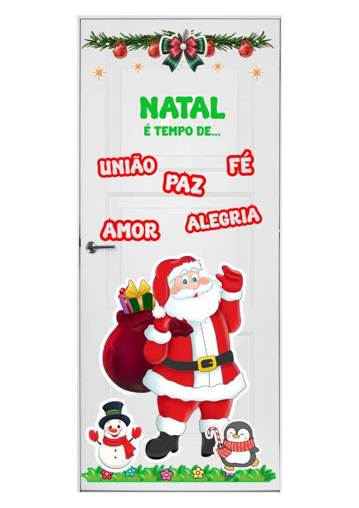 painel de natal para porta papai noel