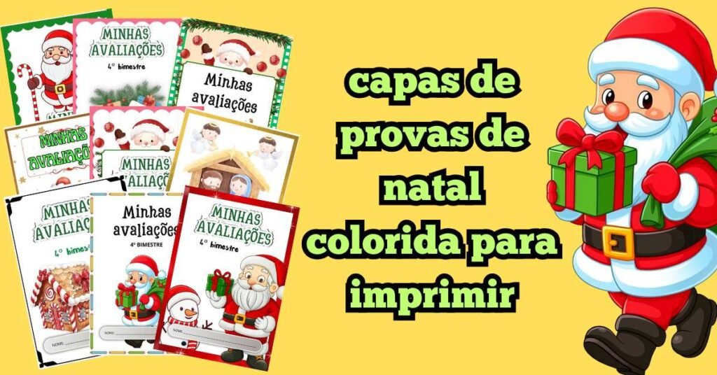 40 capas de provas de natal colorida para imprimir
