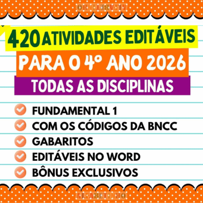 Atividades 4º ano conforme a bncc 2026 para consolidação das habilidades pertinentes ao nível de ensino