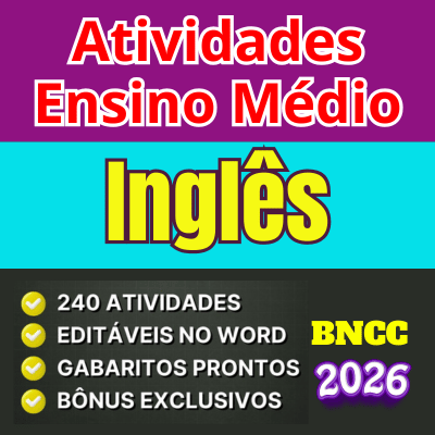 Atividades de inglês ensino médio alinhadas `bncc 2026 com opção de editar no word