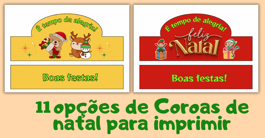 Coroa de natal para imprimir em pdf para educação infantil