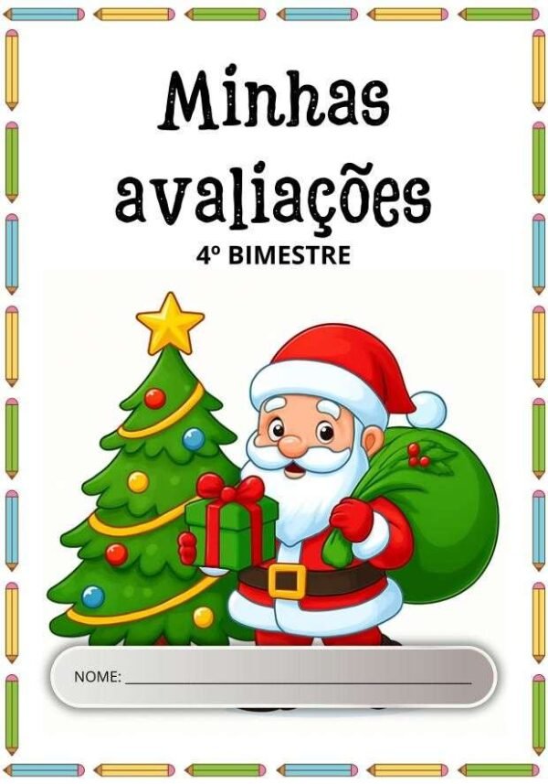 40 capas de provas de natal colorida para imprimir