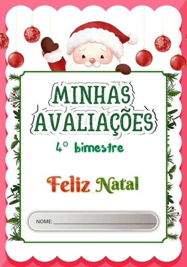 40 capas de provas de natal colorida para imprimir