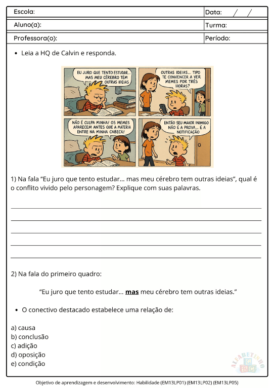 Atividades de portugues bncc 6