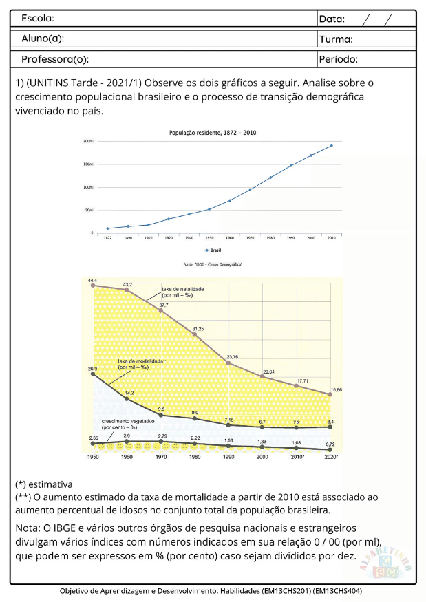 Atividades geografia ensino médio bncc 2026 1