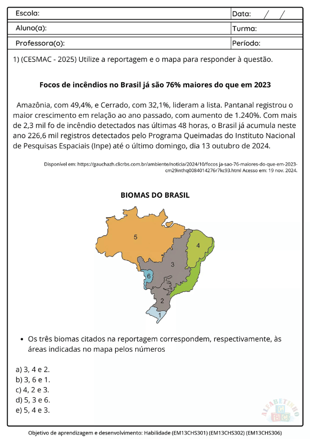 Atividades geografia ensino médio bncc 2026 4