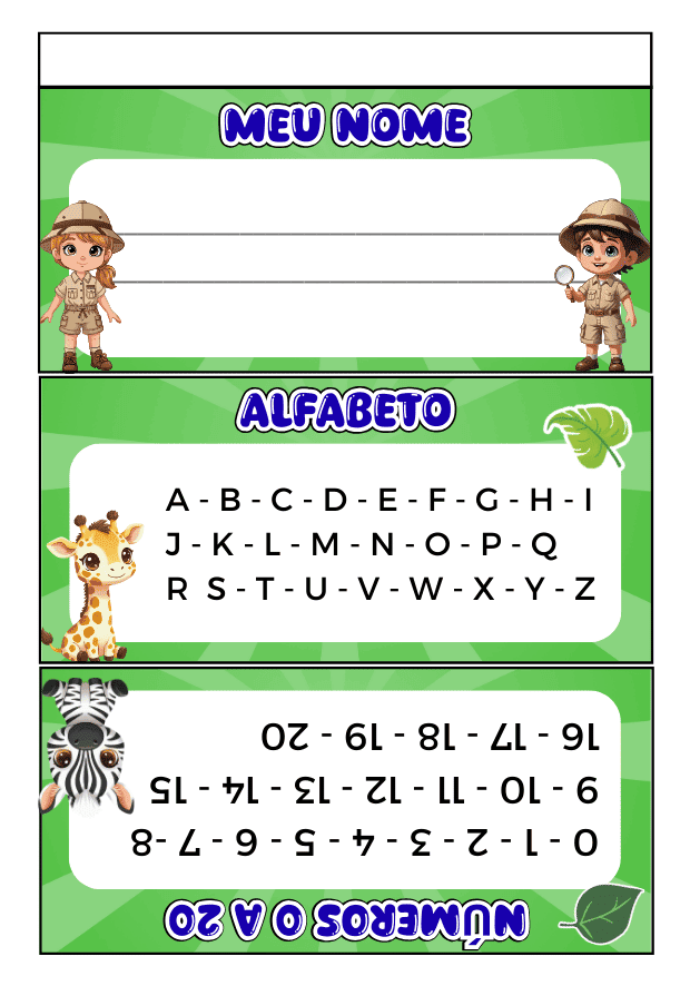 Cracha de mesa educacao infantil para imprimir safari.png