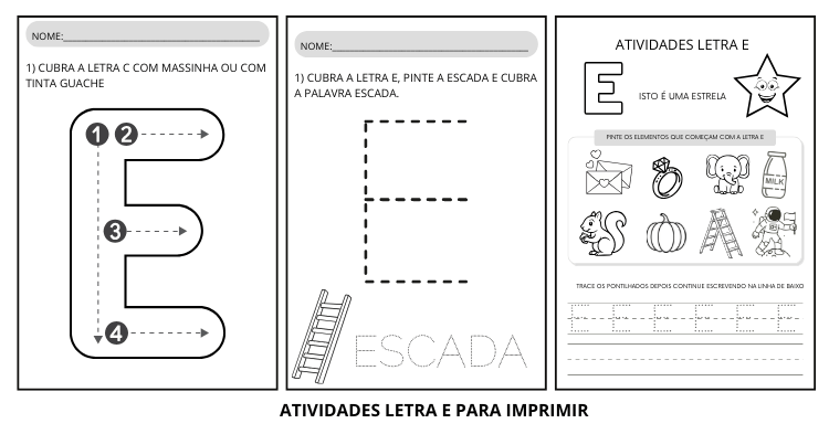 Atividades letra E para imprimir
