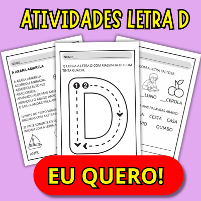 Atividades letra d alfabetização