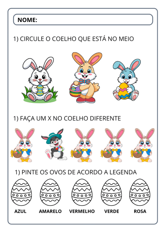 Atividades páscoa educação infantil