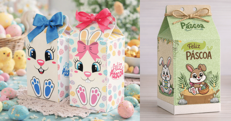 lembrancinha de páscoa calxinhas milk fofas