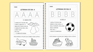 Atividades alfabeto texto e pontilhado