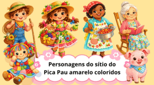 Personagem sitio pica pau amarelo coloridos
