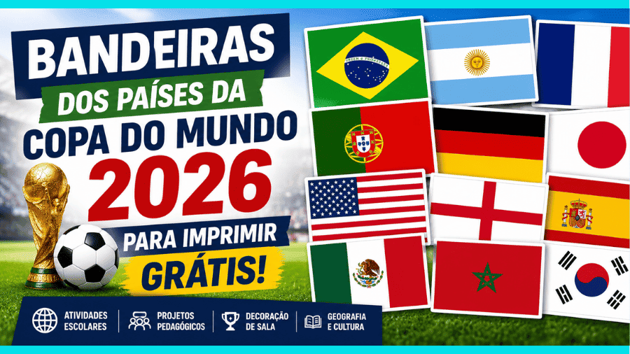Bandeiras dos Países da Copa do Mundo 2026 para Imprimir Grátis (1)