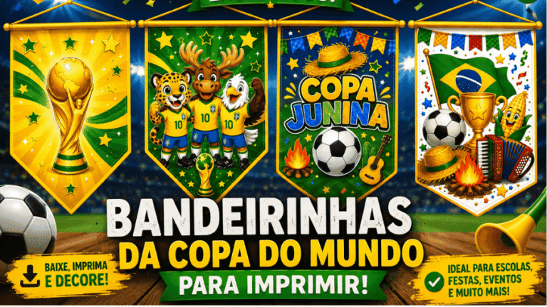 Bandeirinhas da copa do mundo para imprimir grátis