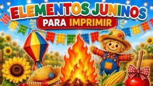 Elementos juninos para imprimir grátis